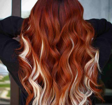 red hair with highlights